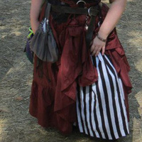 Custom Skirt, with Straight Skirt and Belted Pouch